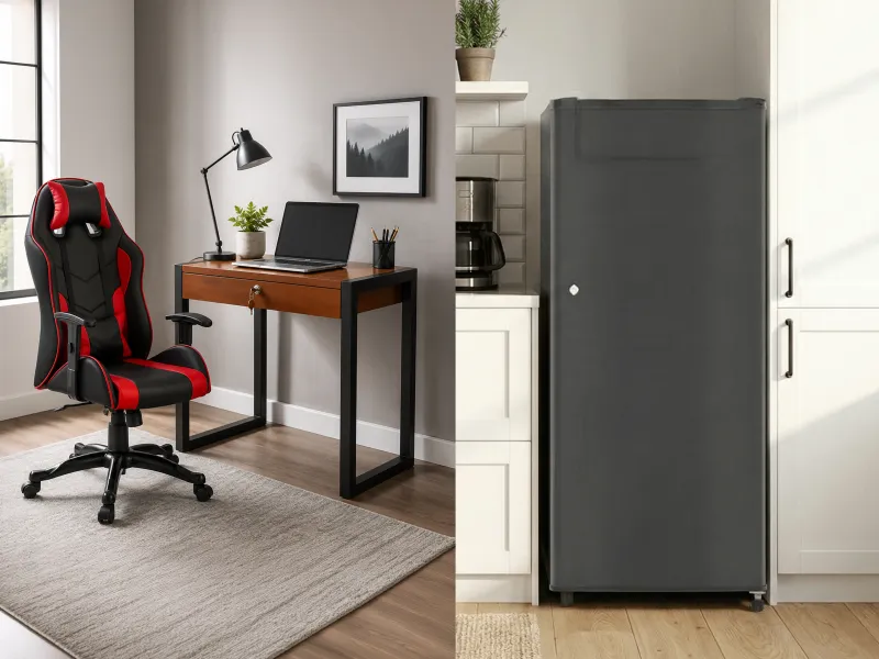 Crest Study Table With Proxtreme Gaming Chair And Single Door Fridge